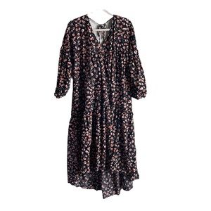Who What Wear - Black & Burnt Orange Leopard / Cheetah Print - Hi / Low Dress -